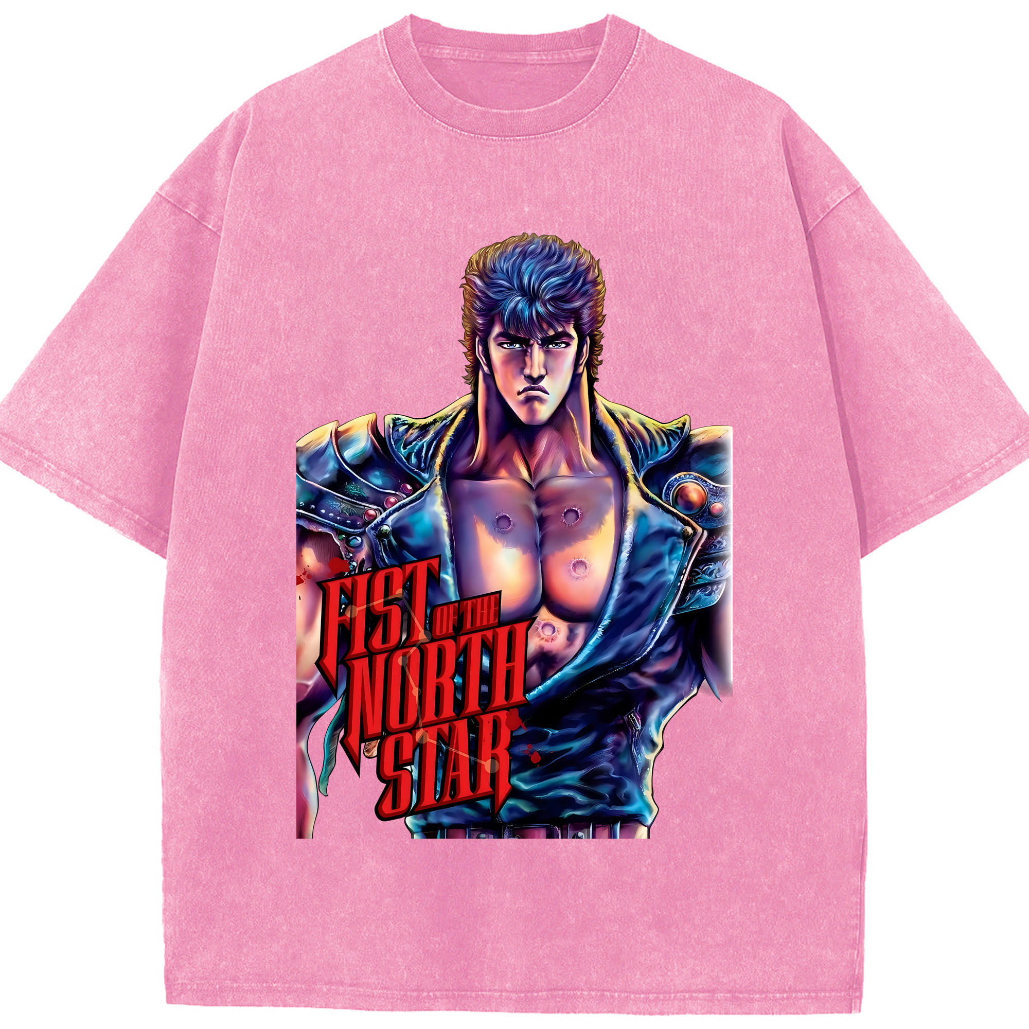 （画像用） 北斗の拳 Fist of the North Star 綿100% ヴィンテージ風 半袖Tシャツ（フロントプリント）